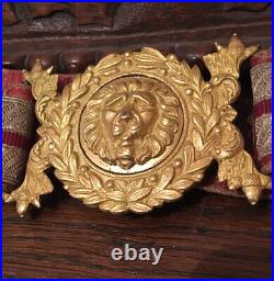 Antique Rare Military Belt Buckle With Lion Gilt Brass Buckle Early Military