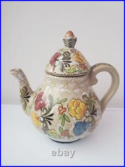 Antique Rare Molaroni Pesaro Majolica Tea Set Service for 3 people Antique Rare Molaroni Pesaro Majolica Tea Set Service for 3 people