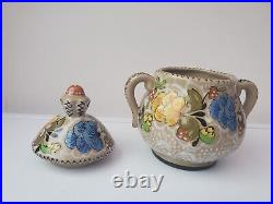 Antique Rare Molaroni Pesaro Majolica Tea Set Service for 3 people Antique Rare Molaroni Pesaro Majolica Tea Set Service for 3 people
