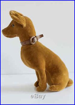 Antique Rare Velvet Whippet stuffed dog Early 1900s