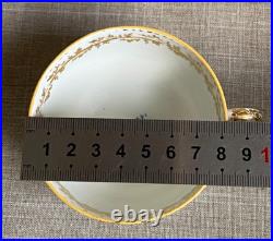 Antique Rare c1790 Georgian Derby Ikat Wiggle Teacup Saucer Gilt Foliate Rim