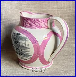 Antique Rare c1816 Sunderland Lustre Union Jack Sailor Jug Early Scott Version