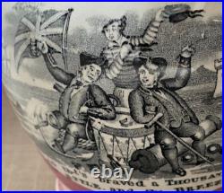 Antique Rare c1816 Sunderland Lustre Union Jack Sailor Jug Early Scott Version