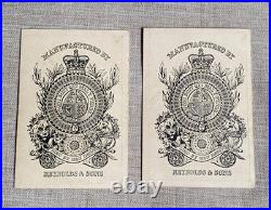 Antique Rare c1850s Reynolds Early Playing Cards Game Set Scoreboards & Pegs Box