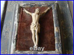 Antique Rare early 17th century GERMAN carved Corpus Christi Home Altar Crucifix