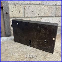 Antique Recessed Rim Lock Very Rare Solid Unusual Old / Early Beautiful