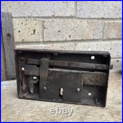 Antique Recessed Rim Lock Very Rare Solid Unusual Old / Early Beautiful