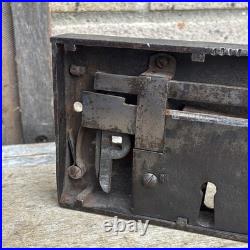 Antique Recessed Rim Lock Very Rare Solid Unusual Old / Early Beautiful