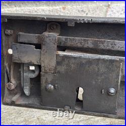 Antique Recessed Rim Lock Very Rare Solid Unusual Old / Early Beautiful