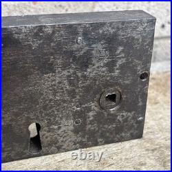 Antique Recessed Rim Lock Very Rare Solid Unusual Old / Early Beautiful
