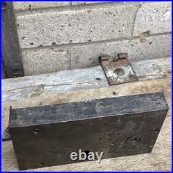 Antique Recessed Rim Lock Very Rare Solid Unusual Old / Early Beautiful