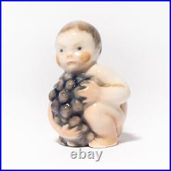 Antique Royal Copenhagen Baby With Grapes Mini Figurine #2323, Waldorff RARE