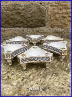Antique Salt Cellars x 6. Early Meissen Pattern 19th Century. Rare and Exquisite