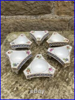 Antique Salt Cellars x 6. Early Meissen Pattern 19th Century. Rare and Exquisite