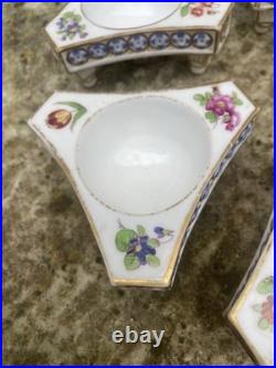 Antique Salt Cellars x 6. Early Meissen Pattern 19th Century. Rare and Exquisite