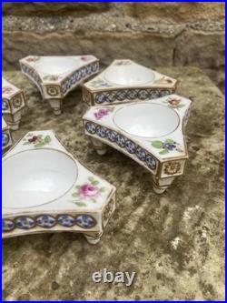 Antique Salt Cellars x 6. Early Meissen Pattern 19th Century. Rare and Exquisite