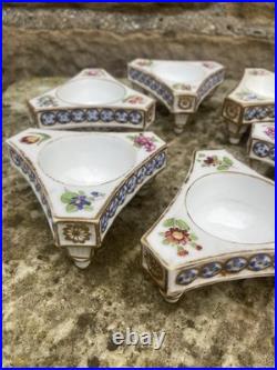 Antique Salt Cellars x 6. Early Meissen Pattern 19th Century. Rare and Exquisite