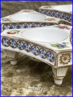 Antique Salt Cellars x 6. Early Meissen Pattern 19th Century. Rare and Exquisite