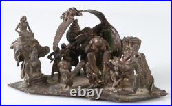 Antique Sculpture Eagle Women Snake Erotic Statue Figurine Decor Art Rare Old 20