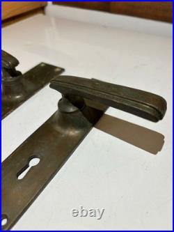 Antique Set Of Very Early Kayes Leeds Solid brass Door Handles Rare