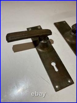 Antique Set Of Very Early Kayes Leeds Solid brass Door Handles Rare