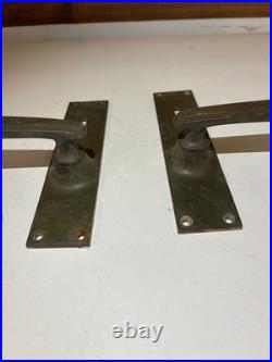 Antique Set Of Very Early Kayes Leeds Solid brass Door Handles Rare