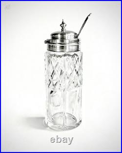 Antique Silver Plated Cruet Set & Tray -Rare Cayenne bottle Early 20th century