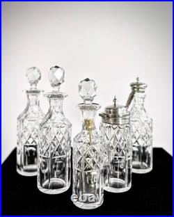 Antique Silver Plated Cruet Set & Tray -Rare Cayenne bottle Early 20th century