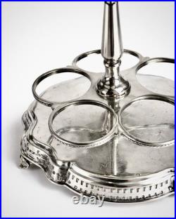 Antique Silver Plated Cruet Set & Tray -Rare Cayenne bottle Early 20th century