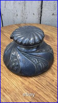 Antique Simpson Hall Miller & Co Ink Well Silver Quadruple Plate RARE