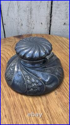 Antique Simpson Hall Miller & Co Ink Well Silver Quadruple Plate RARE