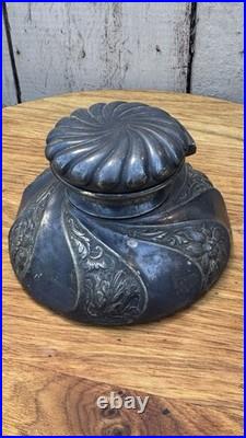Antique Simpson Hall Miller & Co Ink Well Silver Quadruple Plate RARE