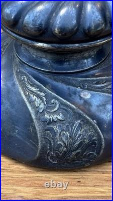 Antique Simpson Hall Miller & Co Ink Well Silver Quadruple Plate RARE