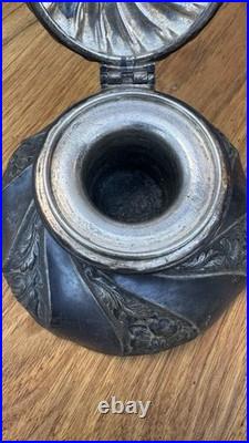 Antique Simpson Hall Miller & Co Ink Well Silver Quadruple Plate RARE