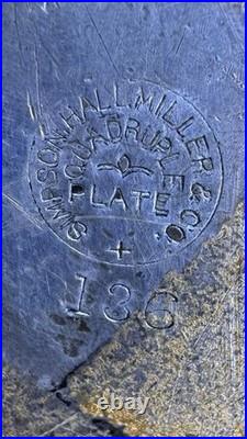 Antique Simpson Hall Miller & Co Ink Well Silver Quadruple Plate RARE