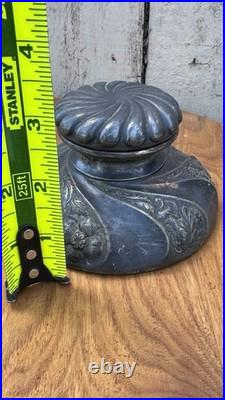 Antique Simpson Hall Miller & Co Ink Well Silver Quadruple Plate RARE