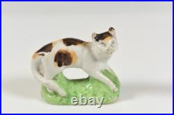 Antique Staffordshire Early Porcelain Ceramic Cat Figurine Rare