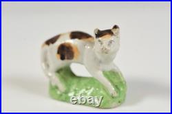 Antique Staffordshire Early Porcelain Ceramic Cat Figurine Rare