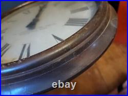 Antique Standard Electric Time Co Rare Wood Early Wall Clock School 15 Vtg Old