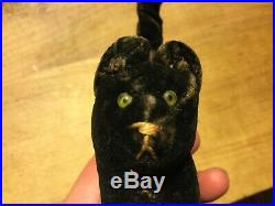 Antique Steiff Halloween Miniature Black Velvet Scaredy Cat RARE HTF EARLY1900s