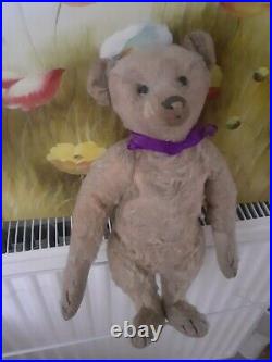 Antique Steiff early 1900s Rare Boot Button Eyes Long Nose German Teddy Bear Antique Steiff early 1900s Rare Boot Button Eyes Long Nose German Teddy Bear