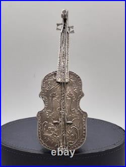 Antique Sterling Silver Cello Handmade Early 19th Century Rare Hallmarked Art