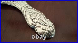 Antique Sterling Silver Hand Mirror Frame Early 20thC Cherub Angel Design Rare