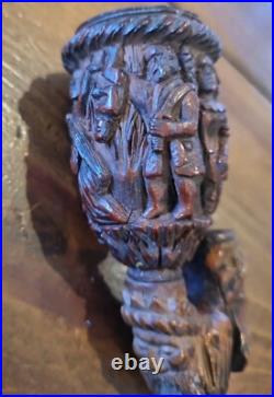 Antique Tobacco Smoking Pipe, Carved Early Very Rare And Old