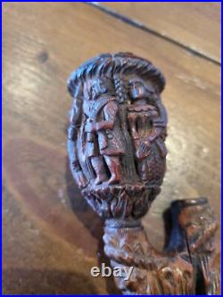Antique Tobacco Smoking Pipe, Carved Early Very Rare And Old
