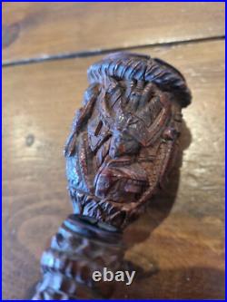 Antique Tobacco Smoking Pipe, Carved Early Very Rare And Old