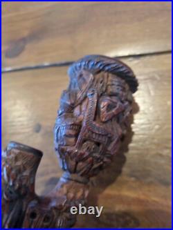 Antique Tobacco Smoking Pipe, Carved Early Very Rare And Old