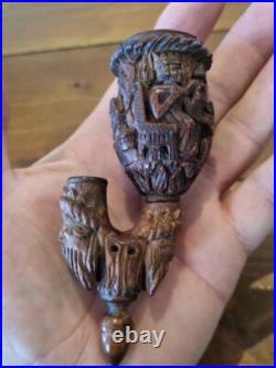 Antique Tobacco Smoking Pipe, Carved Early Very Rare And Old