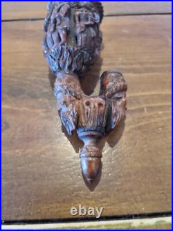 Antique Tobacco Smoking Pipe, Carved Early Very Rare And Old