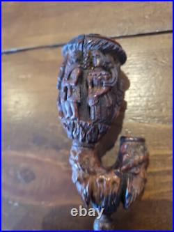 Antique Tobacco Smoking Pipe, Carved Early Very Rare And Old